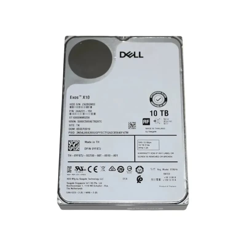 YF87J - Dell 10TB 7200RPM SAS 12Gb/s 3.5-Inch Hard Drive