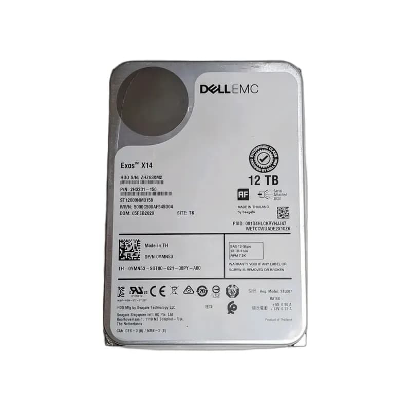YMN53 - Dell 12TB 7200RPM SAS 12Gb/s 3.5-Inch Hard Drive