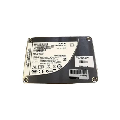 652186-002 - HP 300GB 2.5 inch MLC 3Gb/s SATA Solid State Drive