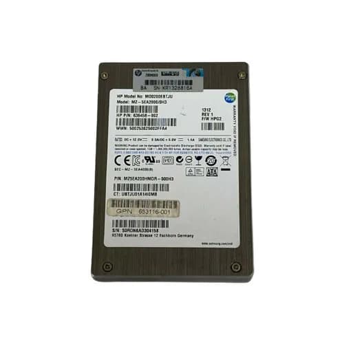 653116-001 - HP 200GB MLC SATA 3Gb/s 2.5-inch Solid State Drive