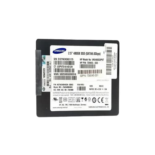 730045-001 - HP 480GB 2.5 inch MLC 6Gb/s SATA Solid State Drive
