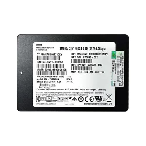 870053-002 - HP 400GB 2.5 inch MLC 6Gb/s SATA Solid State Drive