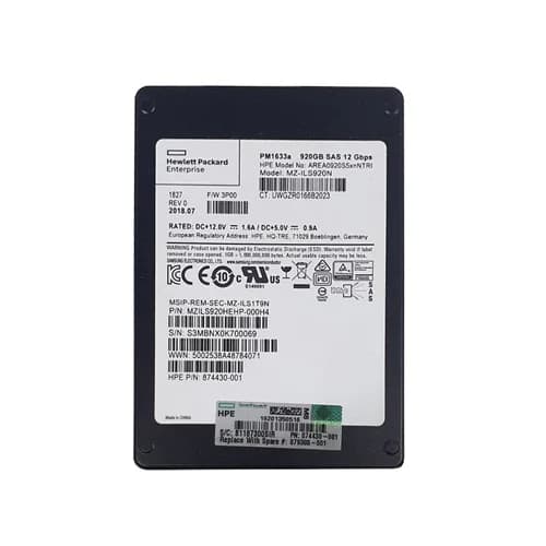 879388-001 - HPE 920GB 2.5 inch MLC 6Gb/s SAS Solid State Drive