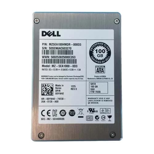 DYW42 - Dell 100GB 2.5 inch MLC 3Gb/s SATA Solid State Drive