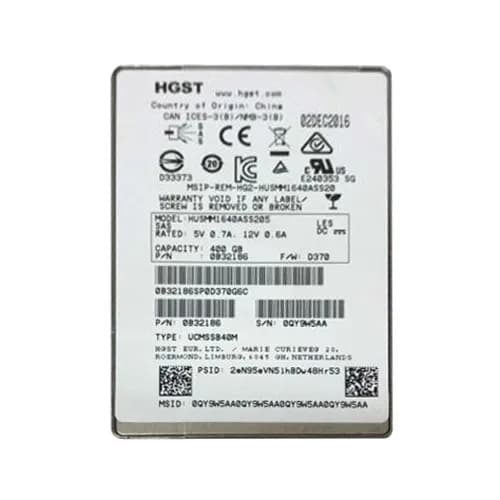 HUSMM1640ASS205 - HGST 400GB 2.5in MLC 12Gb/s SAS SSD