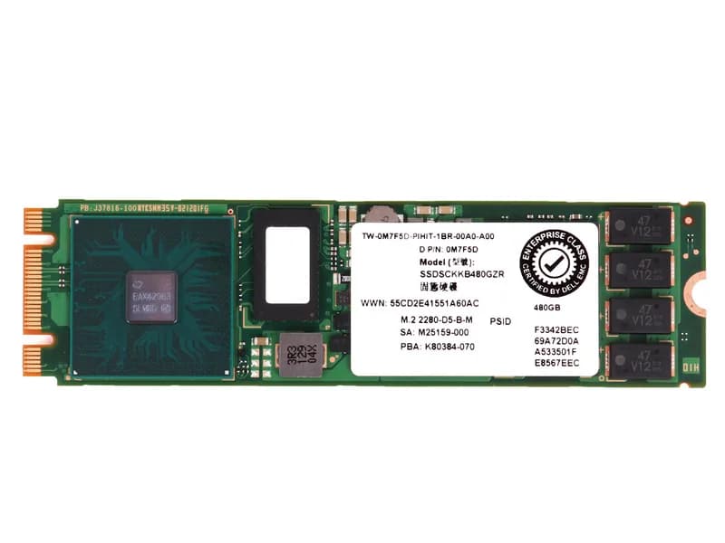 M7F5D - Dell 480GB SATA Triple-Level Cell M.2 2280 Solid State Drive