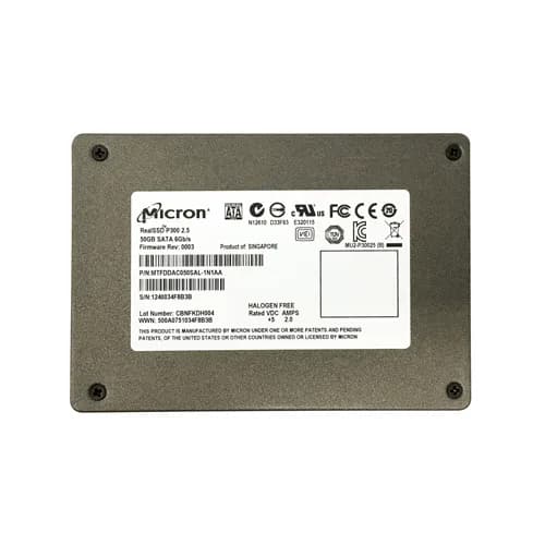 MTFDDAC050SAL-1N1AA - Micron 50GB 2.5in SLC 6Gb/s SATA SSD