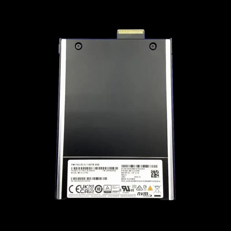 MZ-3LO1T90 - Samsung PM1743 1.92TB PCI Express NVMe E3.S 2.5" SSD. New Dell OEM.