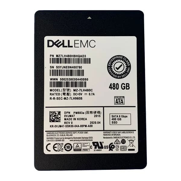 MZ-7LH480C - Samsung PM883A 480GB SATA TLC 2.5" Solid State Drive