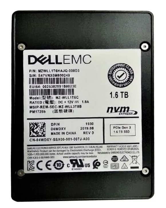 MZ-WLL1T6C - Samsung 1.6TB PCI Express NVMe TLC 2.5" Solid State Drive