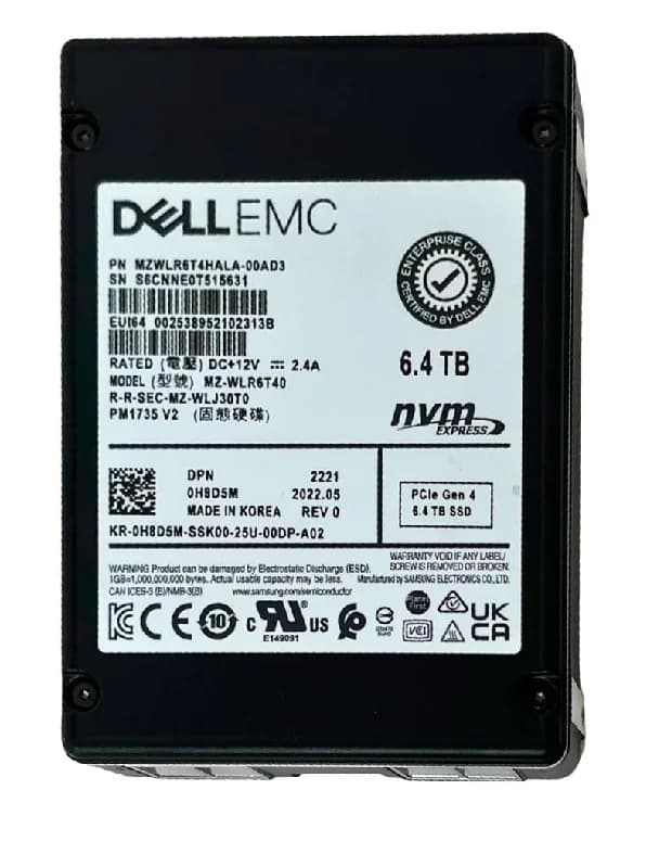 MZ-WLR6T40 - Samsung PM1735 6.4TB PCI Express NVMe 2.5" SSD