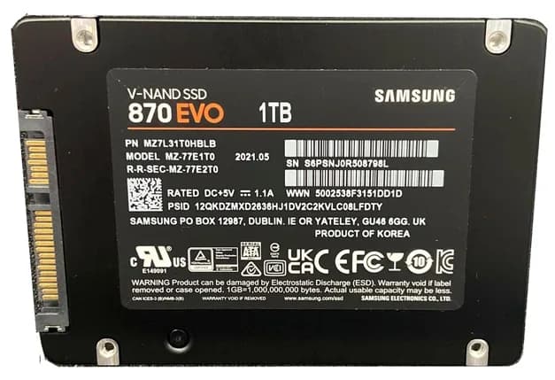 MZ7L31T0HBLB - Samsung 870 EVO 1TB SATA TLC 2.5" Solid State Drive
