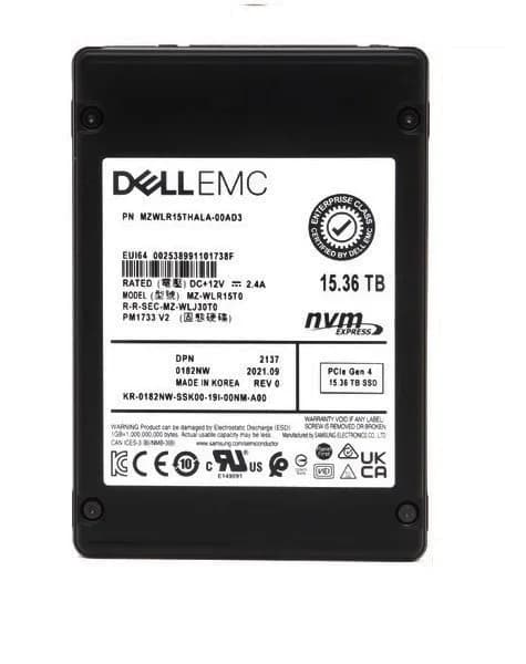 MZWLR15THALA-00AD3 - Samsung PM1733 15.36TB PCIe NVMe TLC U.2 2.5" SSD