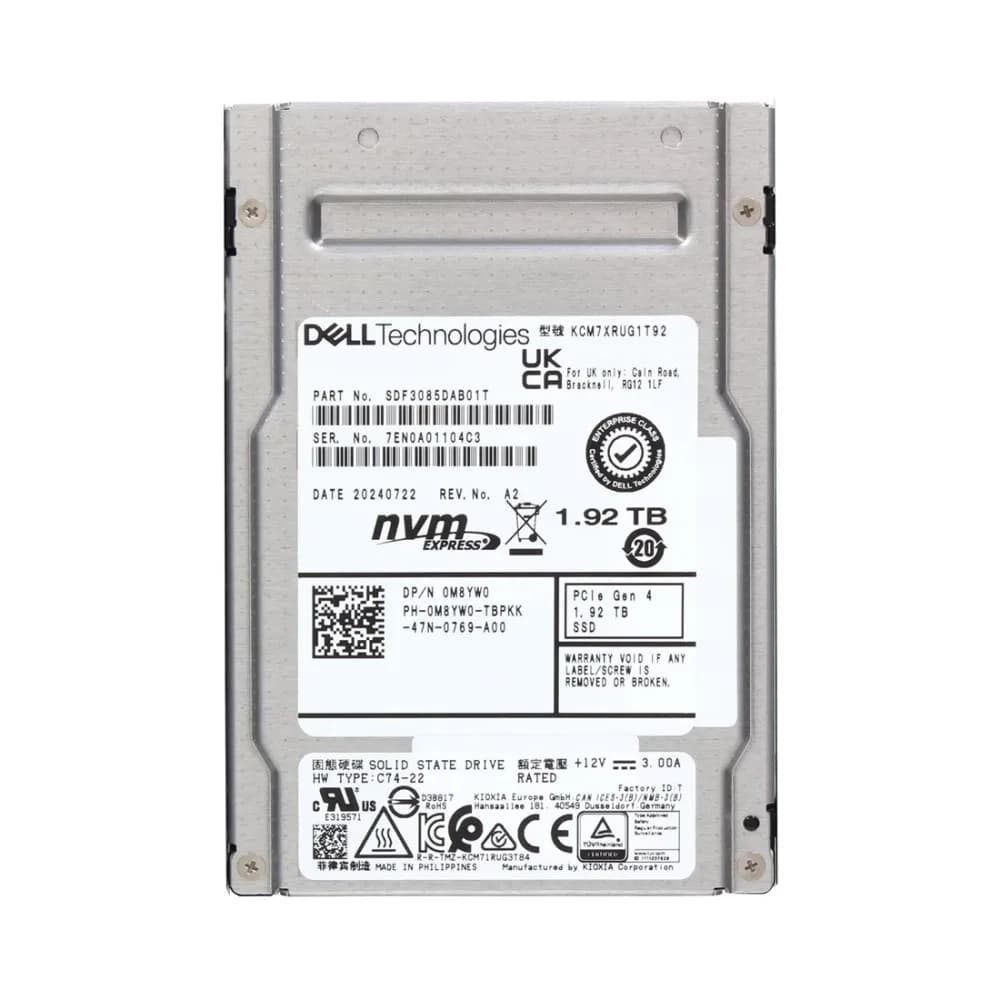 SDF3085DAB01T - KIOXIA CM7-R 1.92TB TLC PCIe NVMe 4.0 x4 2.5-Inch SSD