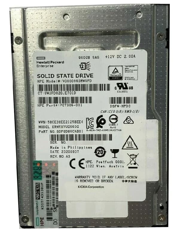 SDFGD86CAB01 - KIOXIA RM5 960GB SAS TLC 2.5" Solid State Drive