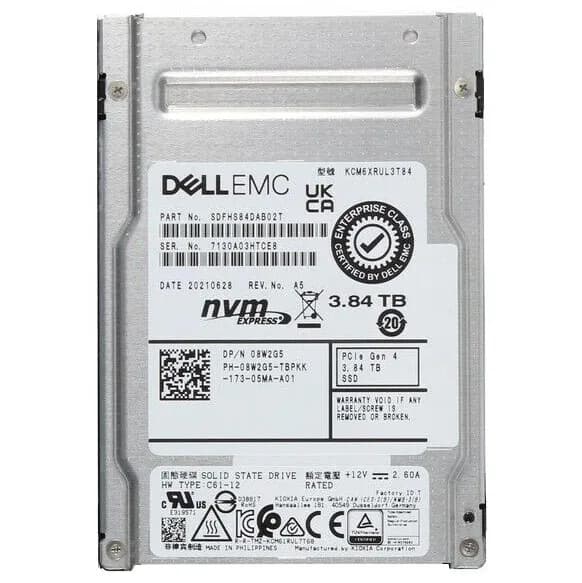SDFHS84DAB02T - KIOXIA CM6-R 3.84TB PCI Express NVMe TLC 2.5" SSD