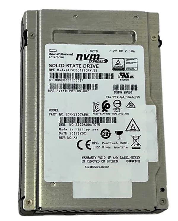 SDFME85CAB01 - KIOXIA 1.92TB PCIe NVMe 4.0 RI 2.5-Inch SSD