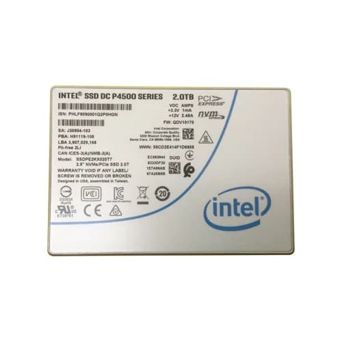 SSDPE2KX020T7 - Intel 2TB TLC PCIe 3.1 x4 NVMe U.2 2.5-Inch SSD
