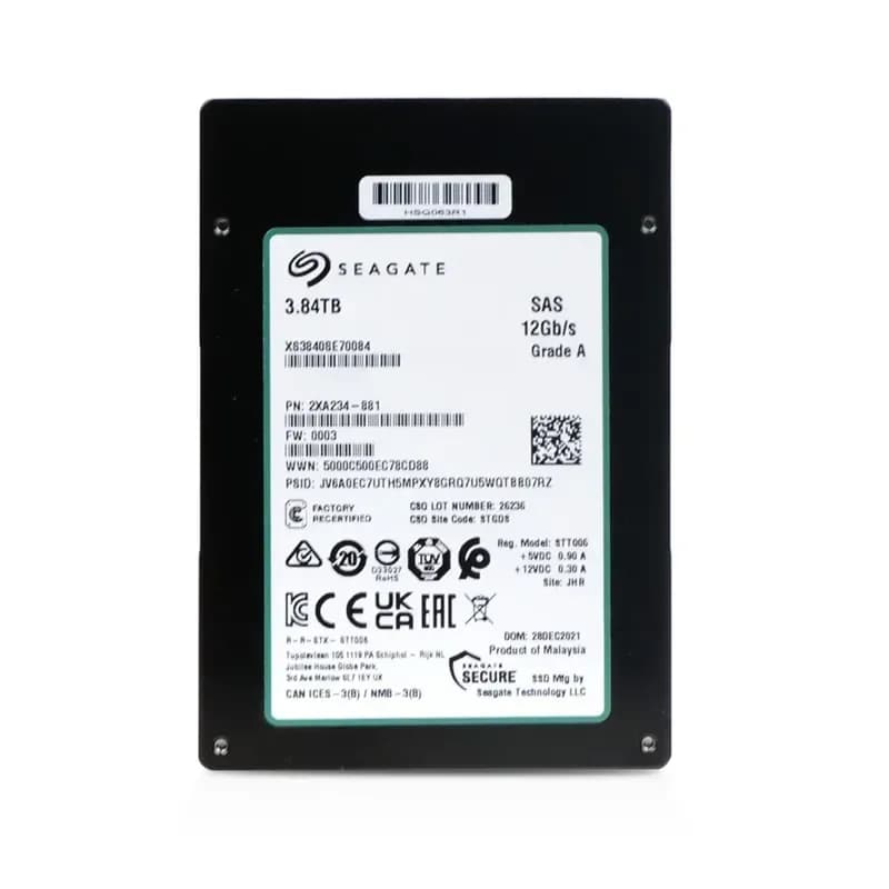 XS3840SE70084 - Seagate 3.84TB SAS 12Gb/s 2.5-Inch Solid State Drive