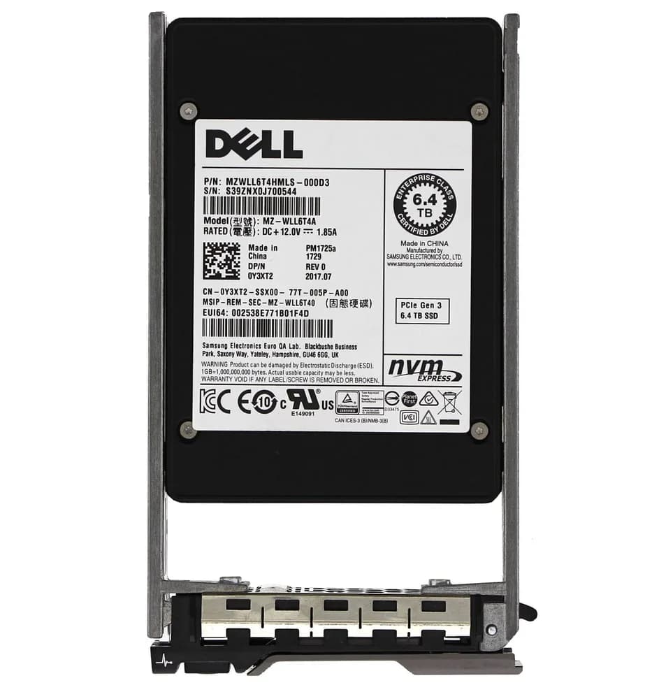 Y3XT2 - Dell 6.4TB TLC PCIe NVMe 3.0 x4 2.5-in Solid State Drive