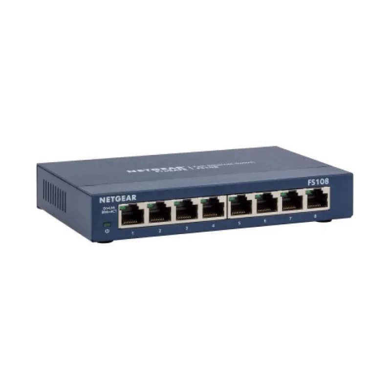 FS108NA - Netgear Prosafe 100 Series FS108 8 x Ports 10/100Base-T Desktop Unmanaged Fast Ethernet Network Switch